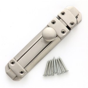 Barrel Bolt Flat Sliding Satin Nickle Plated 150mm Barrel Bolt Flat Sliding Satin Nickle Plated 150mm