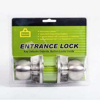 Door Lock Set Round .Knob+Cylinder S-Steel Door Lock Set Round .Knob+Cylinder S-Steel