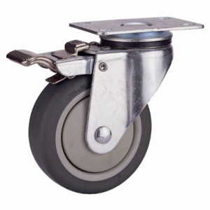 Castor Rubber Swl+Bk 101X32 Scr.Pl.95X67 Castor Rubber Swl+Bk 101X32 Scr.Pl.95X67