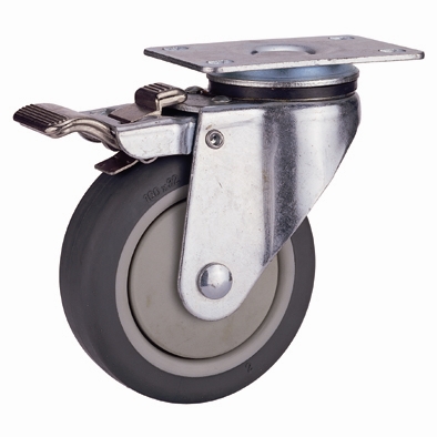 Castor Rubber Swl+Bk 126X32 Scr.Pl.95X67 Castor Rubber Swl+Bk 126X32 Scr.Pl.95X67