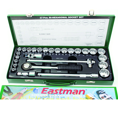 Socket Set 1/2 Drv.Cv.Bi-Hex 27Pc-Eastm Socket Set 1/2 Drv.Cv.Bi-Hex 27Pc-Eastm