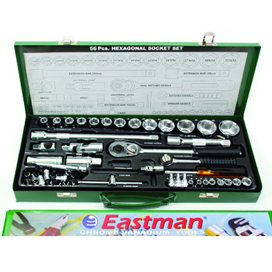 Socket Set 1/2+1/4 Drv.Cv.Hex 56Pc East Socket Set 1/2+1/4 Drv.Cv.Hex 56Pc East