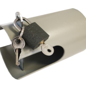Galvanised Tap Lock with Plate and Padlock Galvanised Tap Lock with Plate and Padlock