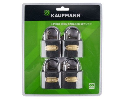 Kaufmann – 4 Piece 50mm Steel Lock Set Kaufmann – 4 Piece 50mm Steel Lock Set