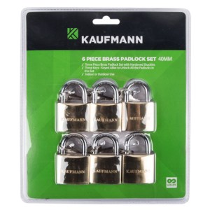 Kaufmann – 6 Piece 50mm Brass Lock Set Kaufmann – 6 Piece 50mm Brass Lock Set