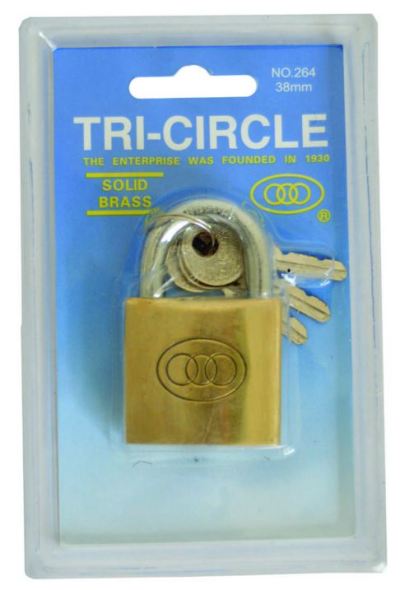 Moto-Quip – 38mm Tri Circle Standard Padlock Moto-Quip – 38mm Tri Circle Standard Padlock