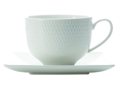 Maxwell & Williams – 220ml White Basics Diamonds Cup & Saucer Maxwell & Williams – 220ml White Basics Diamonds Cup & Saucer