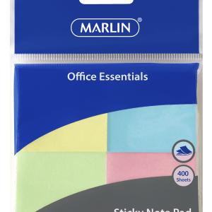 Marlin Sticky NotePad 38x38mm 100 Sheets x 4 Pastel Colours Marlin Sticky NotePad 38x38mm 100 Sheets x 4 Pastel Colours
