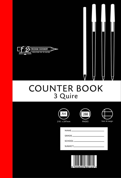 Freedom Stationery 3 Quire 288 Page A4 F&M Counter Book Freedom Stationery 3 Quire 288 Page A4 F&M Counter Book