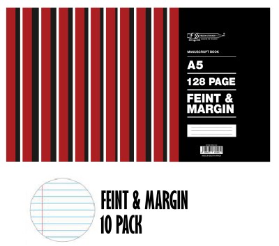 Freedom Stationery 128 Page A5 F&M Manuscript Book (10 Pack) Freedom Stationery 128 Page A5 F&M Manuscript Book (10 Pack)