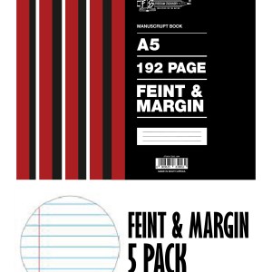 Freedom Stationery 192 Page A5 F&M Manuscript Book (5 Pack) Freedom Stationery 192 Page A5 F&M Manuscript Book (5 Pack)