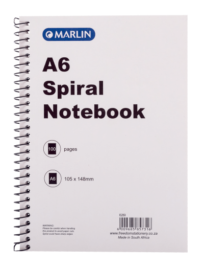 Marlin A6 100 Page Spiral Note Book (12 Pack) Marlin A6 100 Page Spiral Note Book (12 Pack)