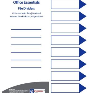 Marlin File 10 Unprinted Index Dividers 160gsm Pastel Colours Marlin File 10 Unprinted Index Dividers 160gsm Pastel Colours