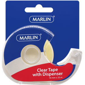 Marlin Stationery Tape with Dispenser (18mm x 33m) Marlin Stationery Tape with Dispenser (18mm x 33m)