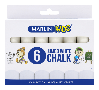 Marlin Kids White Jumbo Chalk – 6 Pieces Marlin Kids White Jumbo Chalk – 6 Pieces
