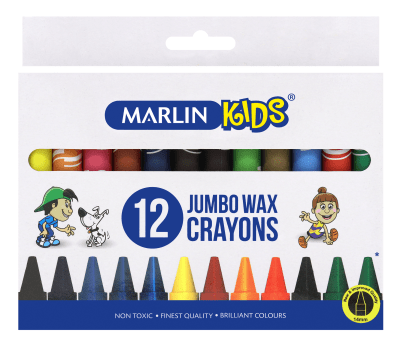 Marlin Kids 12 Jumbo Wax Crayons 14mm Marlin Kids 12 Jumbo Wax Crayons 14mm