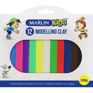 Marlin Kids Modelling Clay 200g 6 Neon & 6 Standard Colours Marlin Kids Modelling Clay 200g 6 Neon & 6 Standard Colours