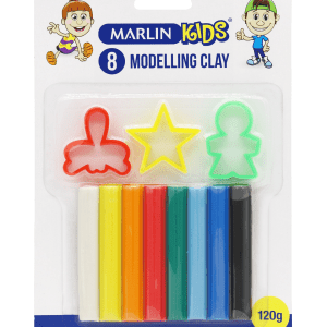 Marlin Kids Modelling Clay 120g 8 Colours & 3 Assorted Moulds Marlin Kids Modelling Clay 120g 8 Colours & 3 Assorted Moulds