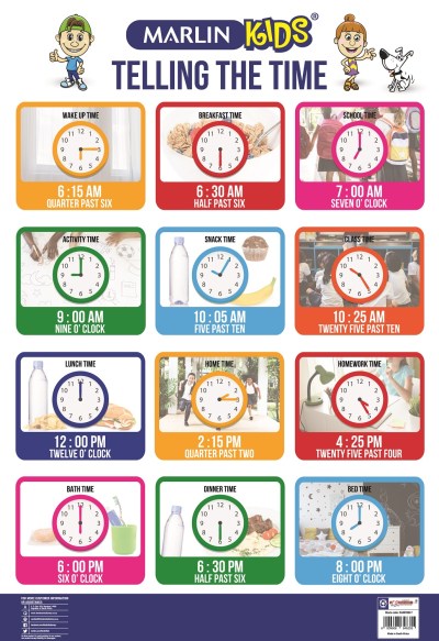 Marlin Kids Chart – Telling the Time Marlin Kids Chart – Telling the Time