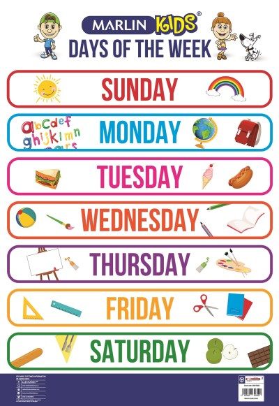 Marlin Kids Chart – Days of the Week Marlin Kids Chart – Days of the Week
