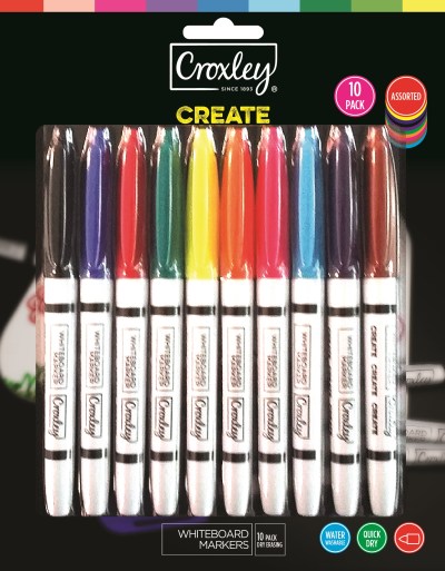 Croxley Create Fine Nib Whiteboard Markers – Blister of 10 Croxley Create Fine Nib Whiteboard Markers – Blister of 10