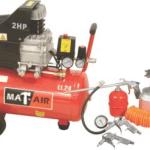 Compressor MATAIR Kit 2hp 24l +5pc S|gun Compressor MATAIR Kit 2hp 24l +5pc S|gun
