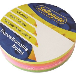 Sello-Note 150 Sheet Neon Repositionable Notes – 64mm Diameter Sello-Note 150 Sheet Neon Repositionable Notes – 64mm Diameter