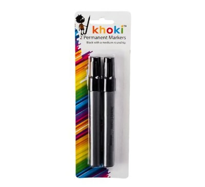 Bulk Pack 5 x Black Permanent Marker, Card Of 2 Medium Round Tip Bulk Pack 5 x Black Permanent Marker, Card Of 2 Medium Round Tip