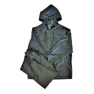 Black Two Piece Rubberised Rain Suit – XL Black Two Piece Rubberised Rain Suit – XL