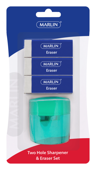 Marlin Eraser and Tub Sharpener Set Marlin Eraser and Tub Sharpener Set