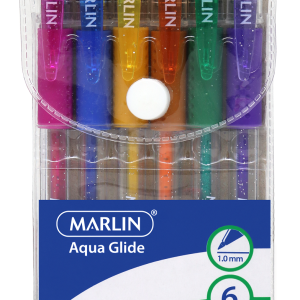 Marlin Gel Glide Glitter Gel Pens – Blister of 6 Marlin Gel Glide Glitter Gel Pens – Blister of 6