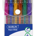 Marlin Gel Glide Glitter Gel Pens – Blister of 6 Marlin Gel Glide Glitter Gel Pens – Blister of 6