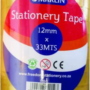 Marlin Stationery Clear Tape – 12mm x 33m (Pack of 12) Marlin Stationery Clear Tape – 12mm x 33m (Pack of 12)