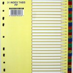 Marlin File 31 (1 – 31) Index Dividers Polyprop Bright Colours Marlin File 31 (1 – 31) Index Dividers Polyprop Bright Colours