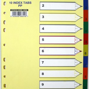 Marlin File 10 (1 – 10) Index Dividers Polyprop Bright Colours – 1 set of dividers Marlin File 10 (1 – 10) Index Dividers Polyprop Bright Colours – 1 set of dividers