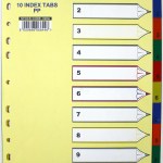 Marlin File 10 (1 – 10) Index Dividers Polyprop Bright Colours – 1 set of dividers Marlin File 10 (1 – 10) Index Dividers Polyprop Bright Colours – 1 set of dividers