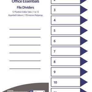 Marlin File 12 (1 – 12) Index Dividers Polyprop Bright Colours Marlin File 12 (1 – 12) Index Dividers Polyprop Bright Colours