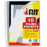 Flip File A4 Filing Pockets – 10 Pack Flip File A4 Filing Pockets – 10 Pack