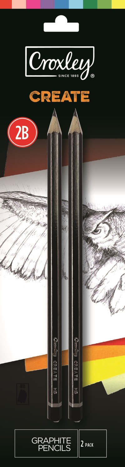 Croxley Create Graphite Pencils – 2B (Blister of 2) Croxley Create Graphite Pencils – 2B (Blister of 2)