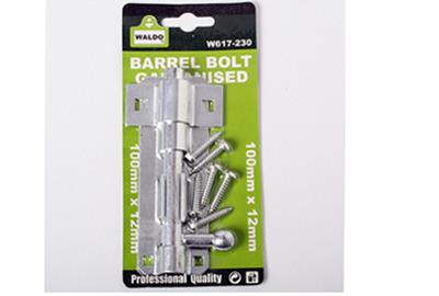 Waldo Barrel Bolt Galvanised 100mmx12mm Shoot Waldo Barrel Bolt Galvanised 100mmx12mm Shoot