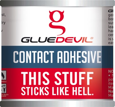 Glue Devil – 250ml Contact Adhesive Tin Glue Devil – 250ml Contact Adhesive Tin
