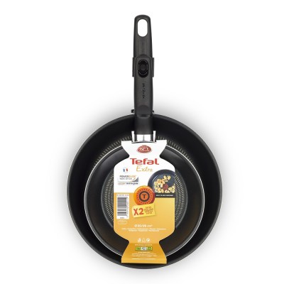 Tefal – 20cm & 26cm Extra Non-Stick Fry Pan Set – Black Tefal – 20cm & 26cm Extra Non-Stick Fry Pan Set – Black