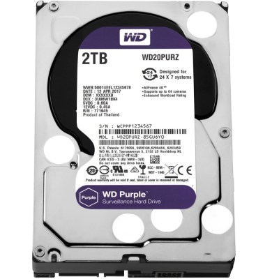 WD 2TB 3.5″ SATA3 6.0Gbps Surveillance HDD – Purple WD 2TB 3.5″ SATA3 6.0Gbps Surveillance HDD – Purple