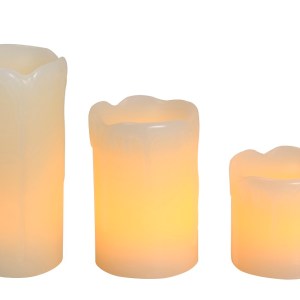 Eurolux – 3-Piece LED Candle Dripping Effect – Ivory Yellow Eurolux – 3-Piece LED Candle Dripping Effect – Ivory Yellow