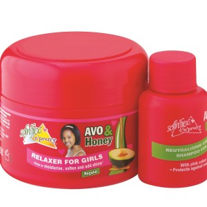 Sofn’free Avo & Honey Relaxer for Girls Regular + 60ml Neutralising Shampoo Sofn’free Avo & Honey Relaxer for Girls Regular + 60ml Neutralising Shampoo