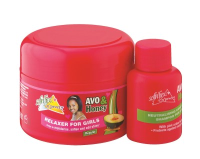 Sofn’free Avo & Honey Relaxer for Girls Regular + 60ml Neutralising Shampoo Sofn’free Avo & Honey Relaxer for Girls Regular + 60ml Neutralising Shampoo