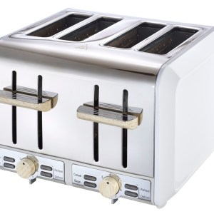 Russell Hobbs – 4-Slice Toaster – White & Wood Russell Hobbs – 4-Slice Toaster – White & Wood