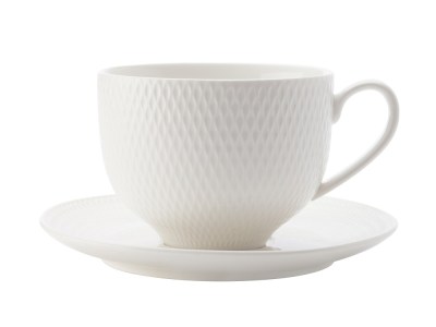 Maxwell & Williams – White Basics Diamonds Tea Cup & Saucer Maxwell & Williams – White Basics Diamonds Tea Cup & Saucer