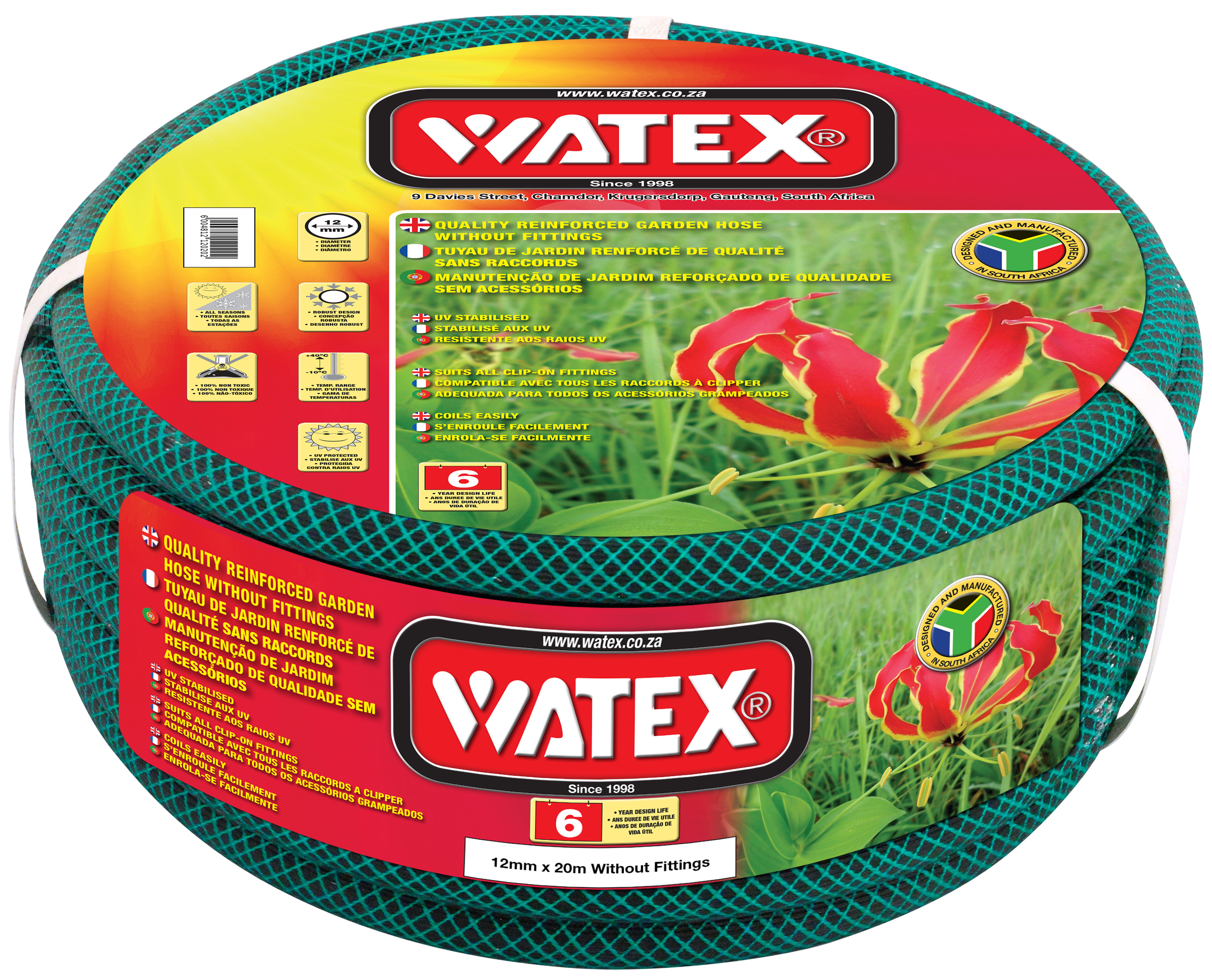 Watex 6 Year Garden Hose Pipe -12mm x 20m Watex 6 Year Garden Hose Pipe -12mm x 20m
