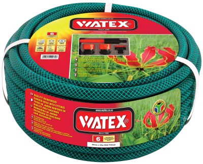 Watex 6 Year Garden Hose Pipe – 20mm x 20m With Fittings Watex 6 Year Garden Hose Pipe – 20mm x 20m With Fittings
